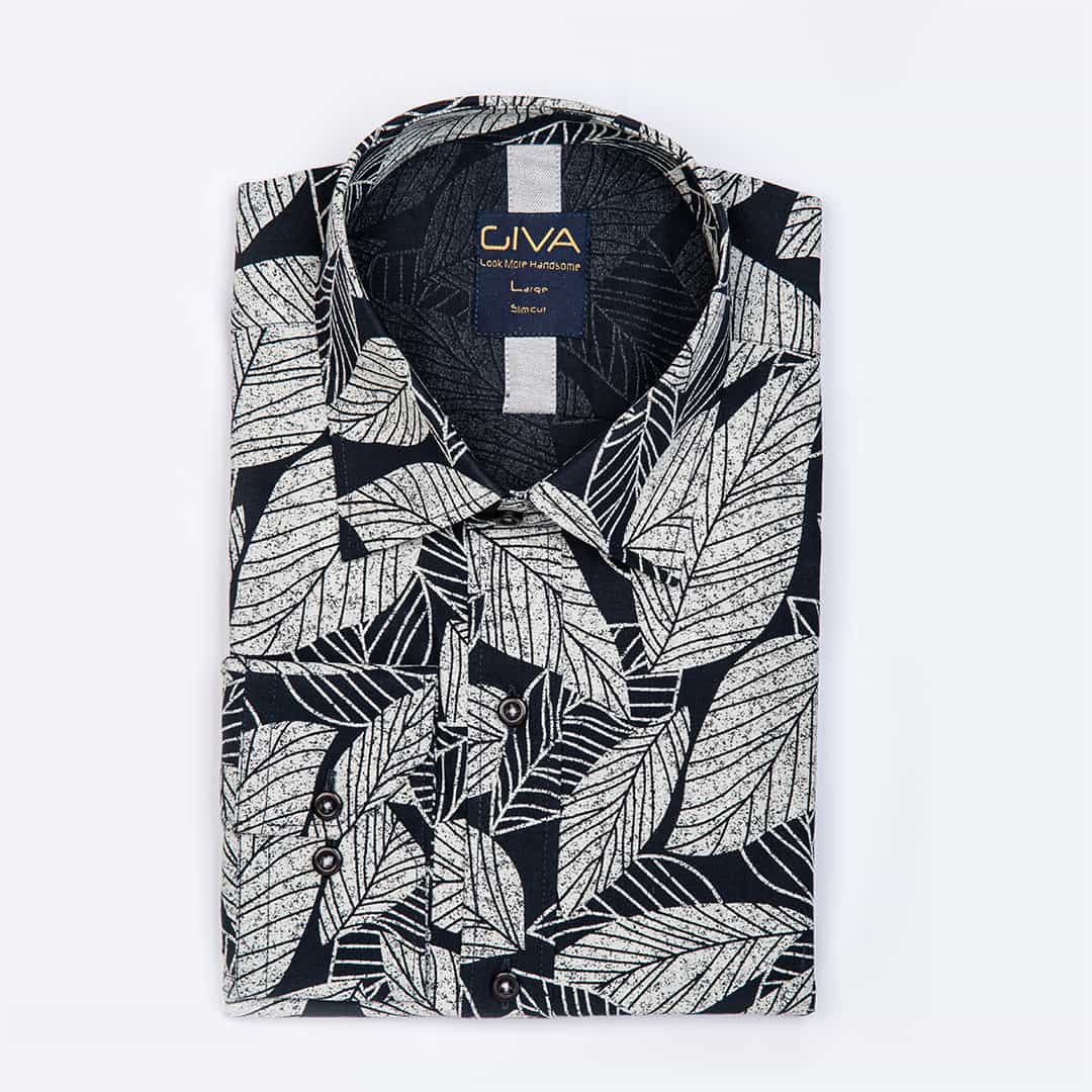 پیراهن چاپی طرح برگ - Thumbnail 1